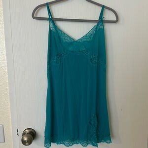 Victoria’s Secret Turquoise Lace Mini Slip Size M
